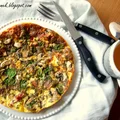Frittata bazyliowa z pieczarkami i szynką parmeńską