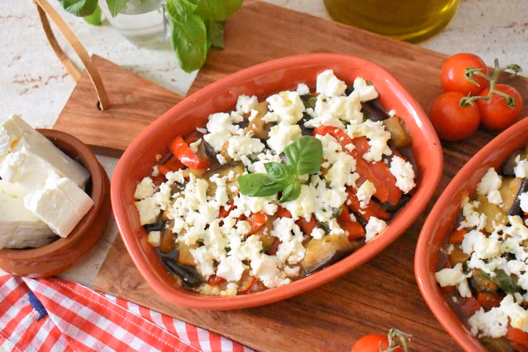 Pieczone warzywa z serem feta