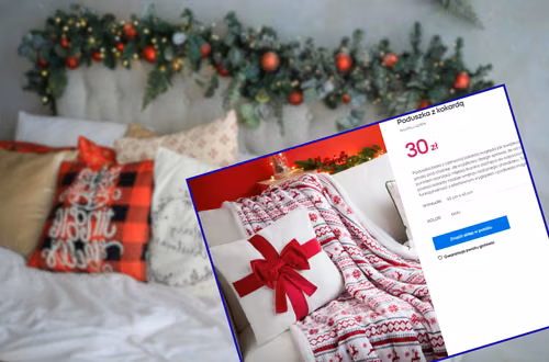 Te poduszki z Pepco za 30 zł to cudo na Święta! Mięciutkie, a duże kokardy robią mega efekt -  kanapa jak z katalogu