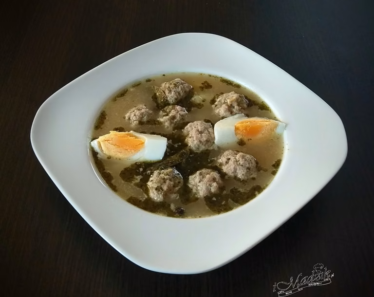 Zupa chrzanowa z klopsikami z białej kiełbasy