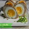 Jajka po szkocku (drobiowe), pieczone w piekarniku, o korzennym smaku