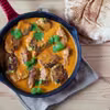 Pulpety z cukinii i ziemniaków w pomidorowo-kokosowym sosie curry
