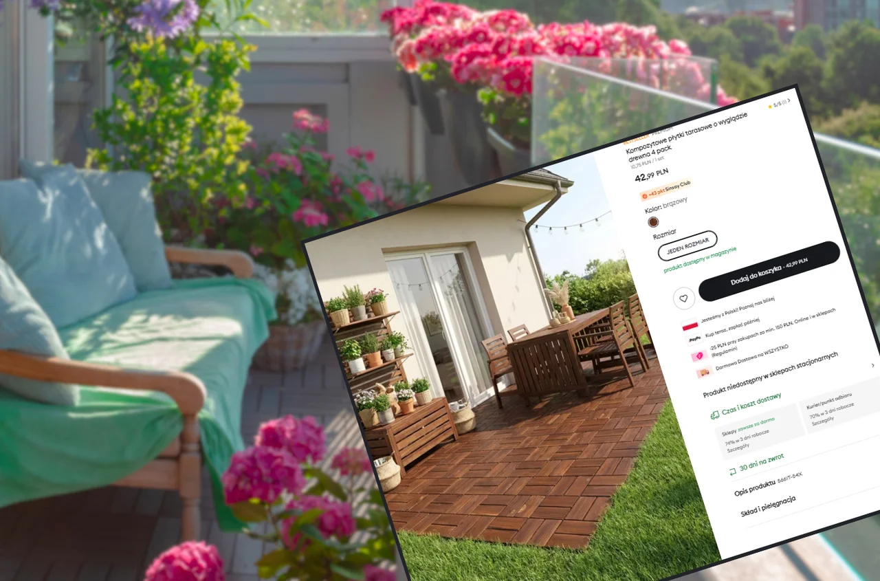 Te płytki z Sinsay za 42 zł bosko odmienią balkon i taras! Bez bałaganu, montaż to pestka - stylowa oaza relaksu w kilka chwil