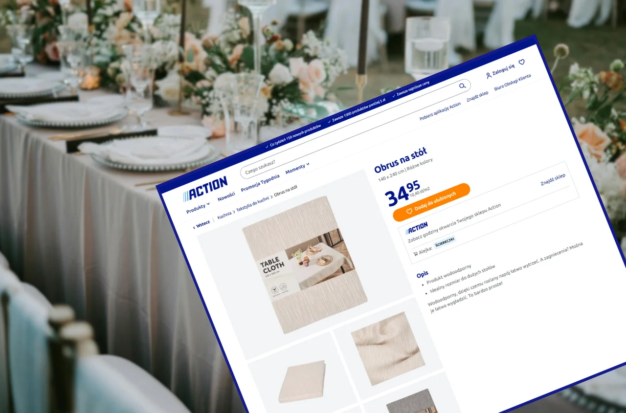 Ten obrus z Action za 34 zł zrobi furorę na domowej Komunii! Wodoodporny, oryginalny wzór - efekt jak w restauracji