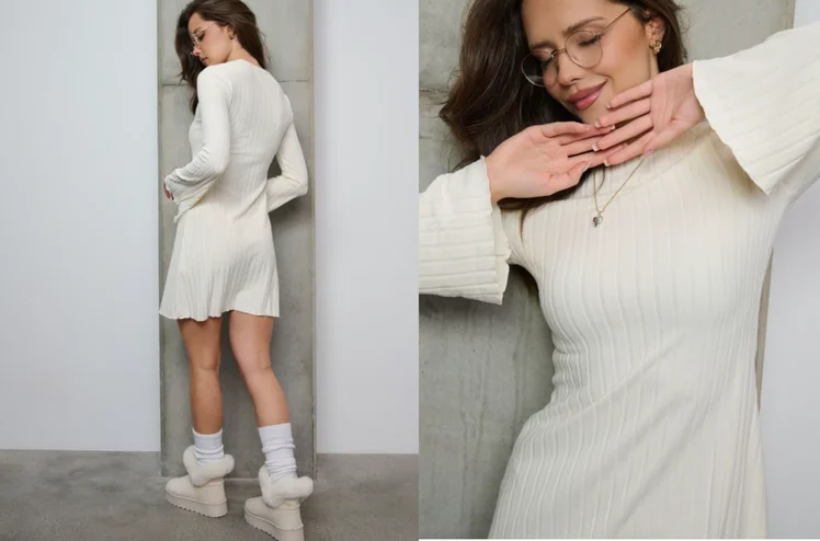 Zdjęcie Ta sweterkowa sukienka z Sinsay za 39 zł to petarda na zimę i wiosnę! Rękawy i prążkowanie robią robotę - do kozaków i balerin - krój dla każdej sylwetki #1