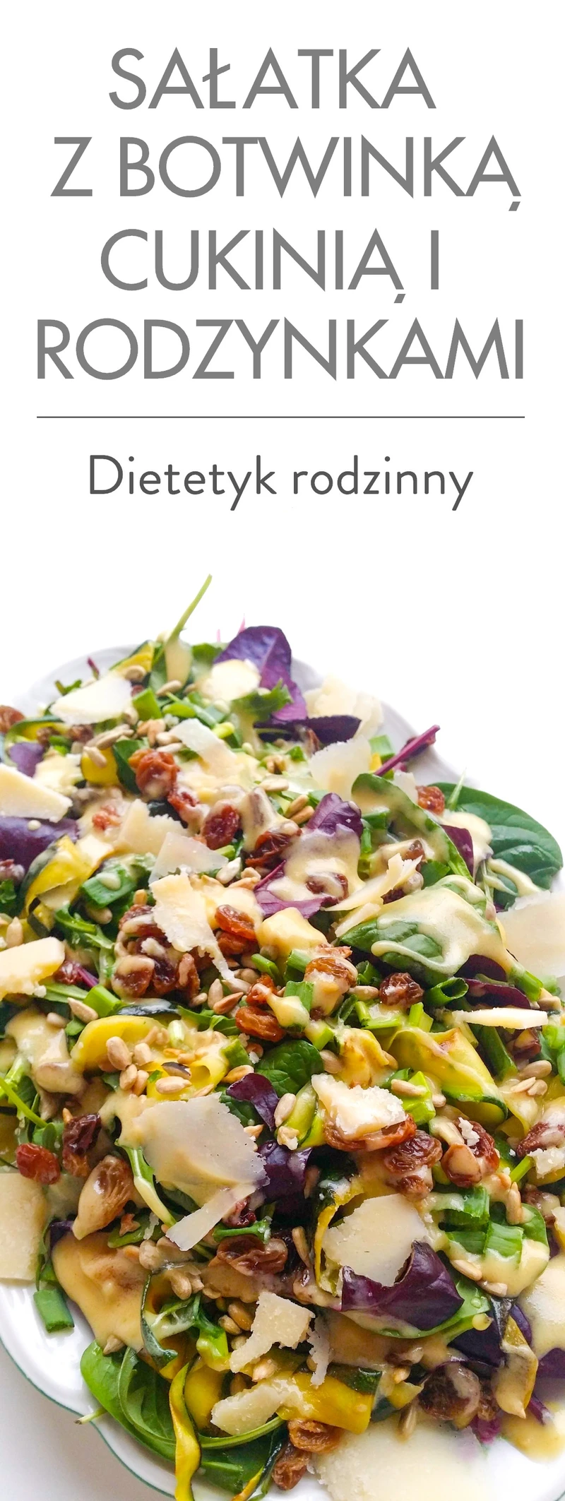 sałatka z botwinką cukinią i rodzynkami