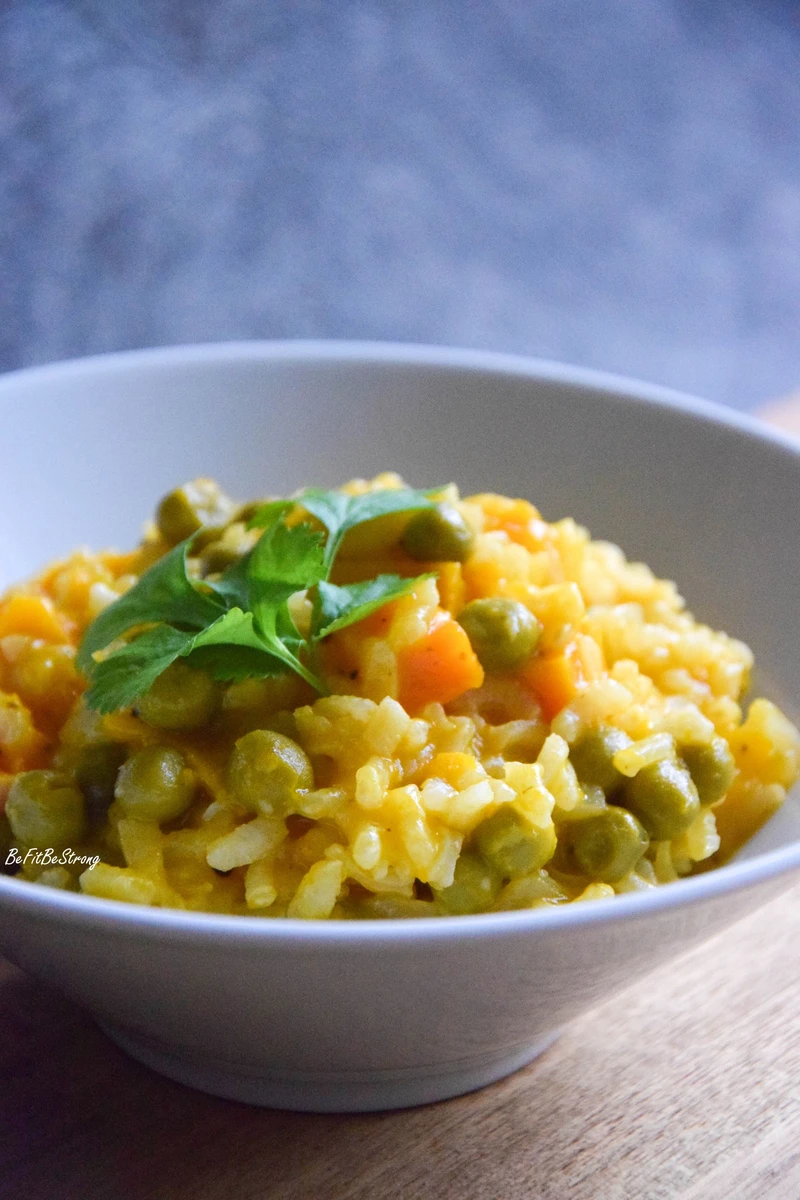 Jesienne risotto z dynią i groszkiem