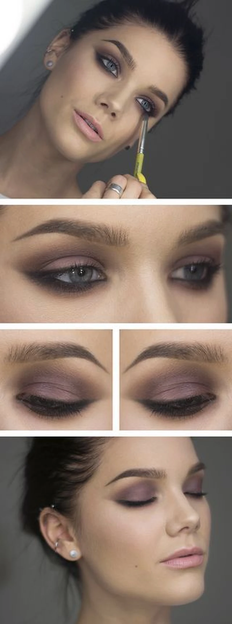 fioletowe smoky eyes