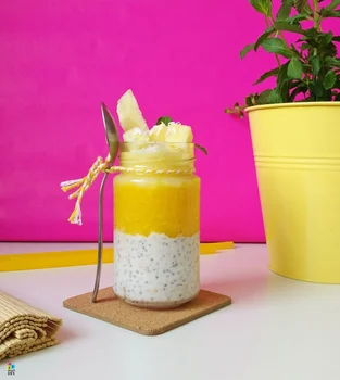 Lekki deser - pudding z chia z musem z mango