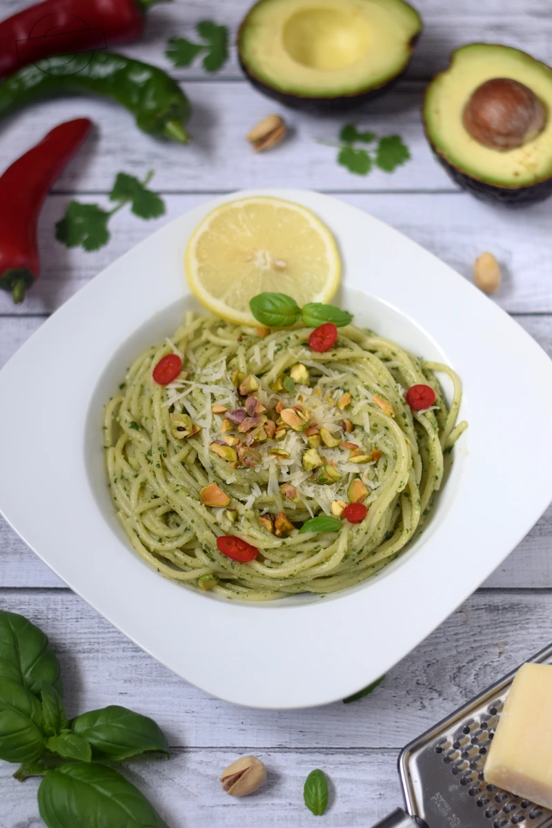 Zielone spaghetti