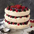 Tort bezowy z owocami lata