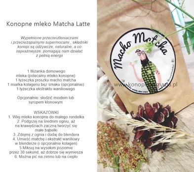 Konopne mleko  Matcha Latte - przepis !