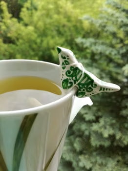 Tea bag holders - gliniany ptaszek na kubek
