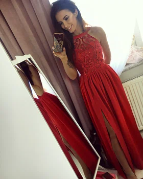 Czerwona sukienka do ziemi