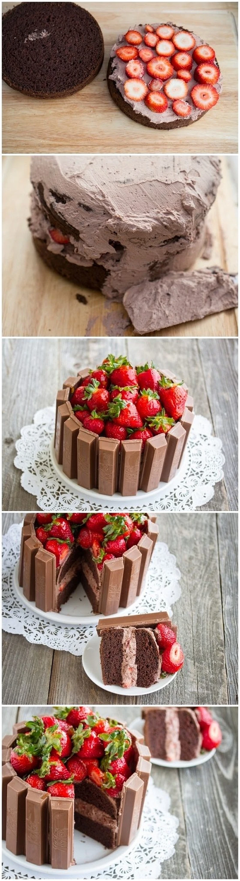 Tort czekoladowo-truskawkowy