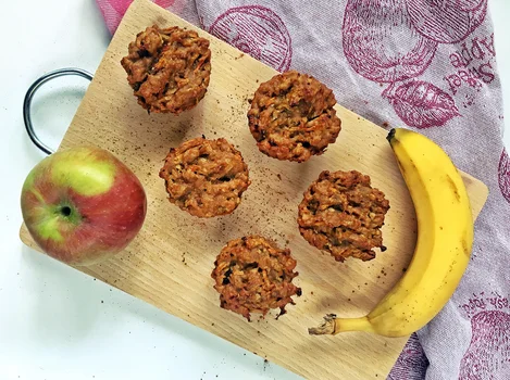 Jesienne muffiny- jabłko, marchew, banan (wegańskie)