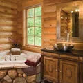 Piękna łazienka cała w drewnie