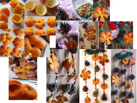 Dekoracje świąteczne ze skórek pomarańczy