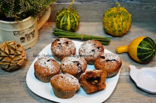 Muffiny dyniowe z kremem bananowym - dyniowe babeczki