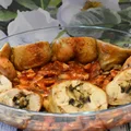 Pieczone udka z pieczarkami