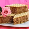 wafel masą kakaową (na mleku w proszku)