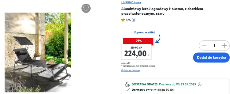 Zdjęcie Wygoda, styl i ochrona przed słońcem! Leżak z daszkiem z Lidla w wyjątkowej promocji, ale trzeba się spieszyć #2