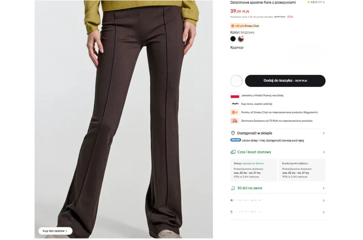 Zdjęcie Te spodnie z Sinsay robią furorę! Kolor to hit sezonu, modny krój i przeszycia - bosko podkreślą każdą sylwetkę za jedyne 39,99 zł #1