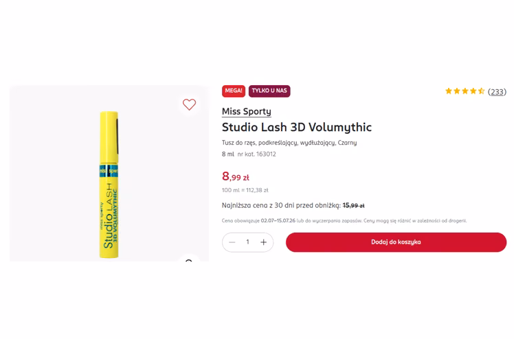 Zdjęcie Ten tusz z Rossmanna za 8,99 zł nadal robi furorę! Od lat jest hitem w kosmetyczkach Polek #1