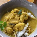 Curry z kurczakiem, dynią i pieczarkami