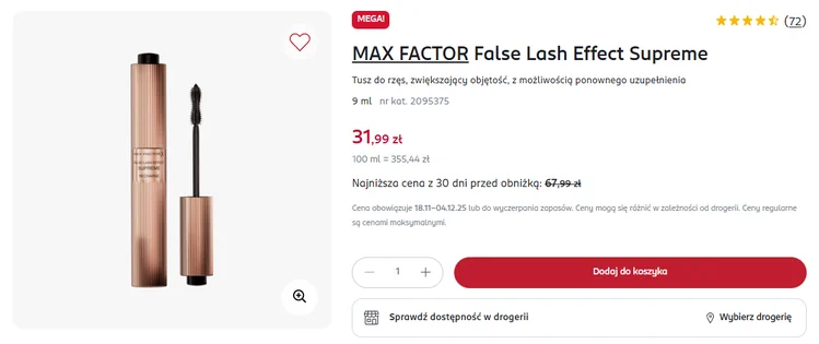 Zdjęcie Ten tusz do rzęs bije rekordy popularności i ma setki dobrych opinii! Rossmann przecenił go właśnie aż o 36 złotych #1