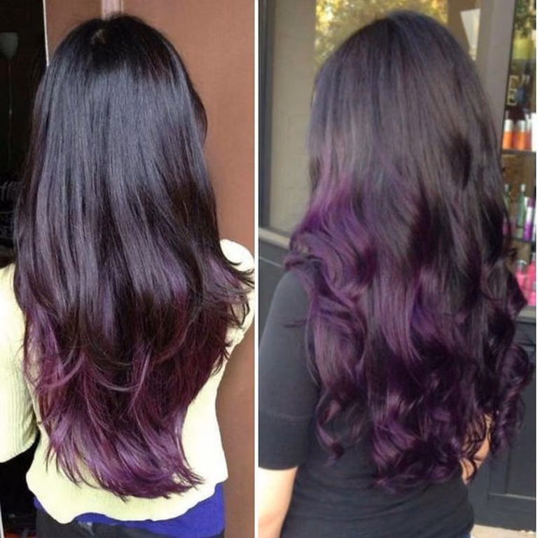 Ombre z fioletem