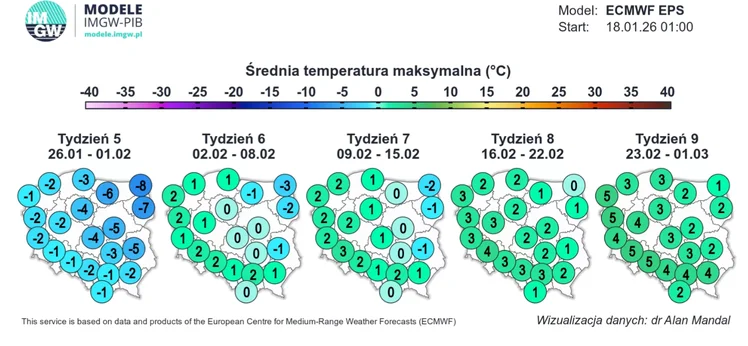 Zdjęcie Prognoza pogody na ferie 2026! Polska podzielona na 2 części - ciepłe powietrze atlantyckie i lodowaty front arktyczny #3