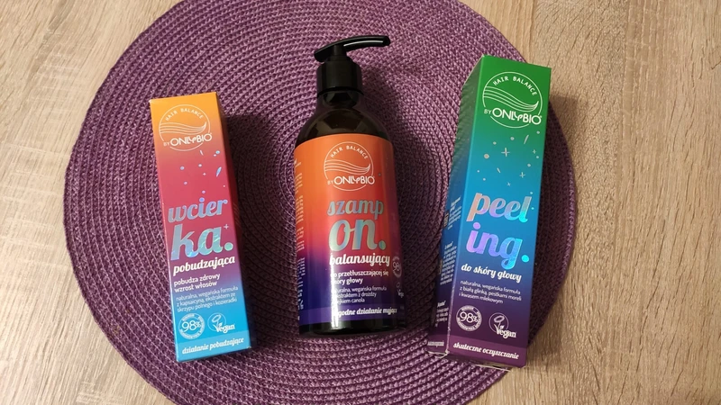 OnlyBio Hair Balance - wcierka, peeling i szampon do włosów •