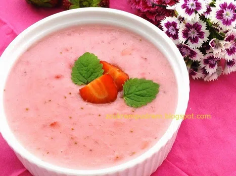 budyń truskawkowo - waniliowy