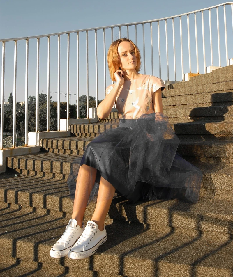 Letnie żurawie i tiul | Summer cranes and tulle