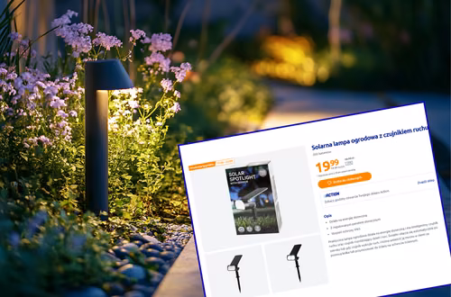 Ta lampa LED z Action za 19,99 zł to świetna opcja do ogrodu! Baz kabli i rachunków, odporna na każdą pogodę, a czujnik ruchu robi robotę