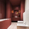 Burgundowa łazienka