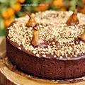 Czekoladowe ciasto z gruszkami i orzechami (brownie)