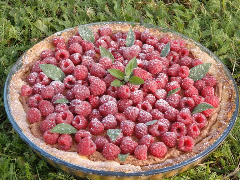 Tarta z malinami