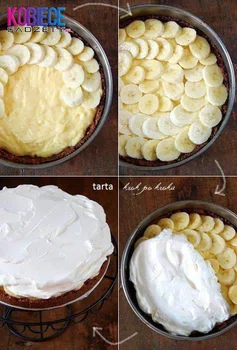 Tarta z bananami i kremem budyniowym