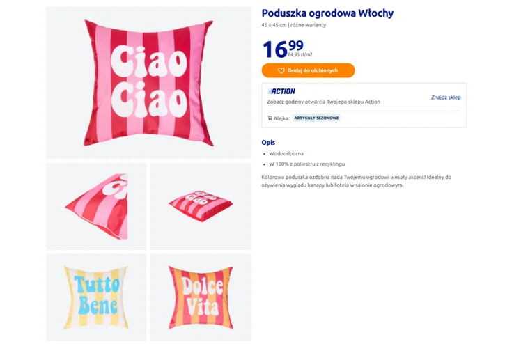Zdjęcie Te wodoodporne poduszki ogrodowe z Action za 16 zł robią furorę wśród klientów! Balkon lub taras jak z katalogu za grosze #1
