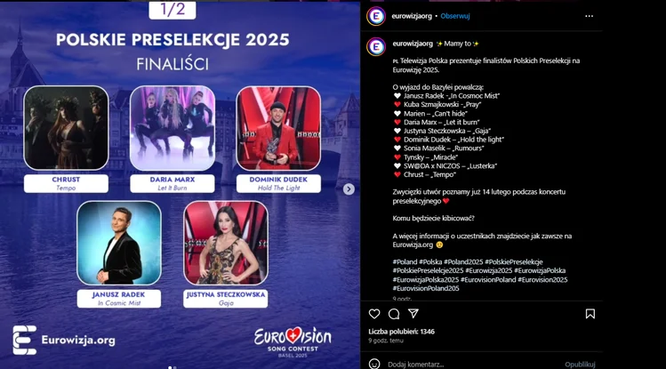 Zdjęcie Eurowizja 2025: Ujawniono finalistów polskich preselekcji! #2