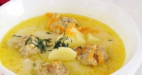 zupa serowa z klopsikami