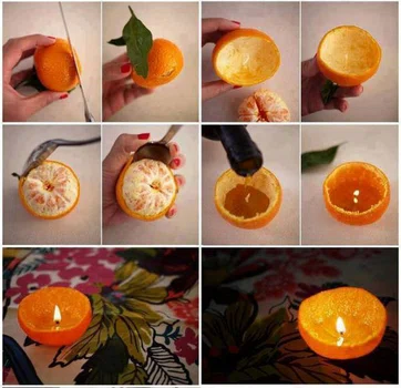 Mandarynkowe nastrojowe świece