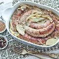 biała kiełbasa pieczona w piwie
