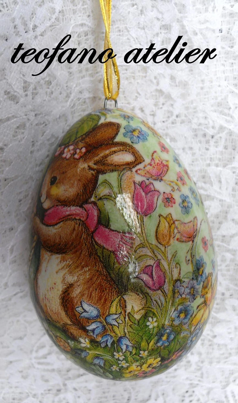 Decoupage na jajku ze styropianu