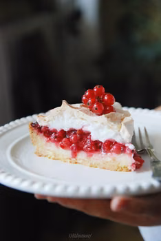 Tarta z porzeczkami, bezą i budyniem – Kardamonowy