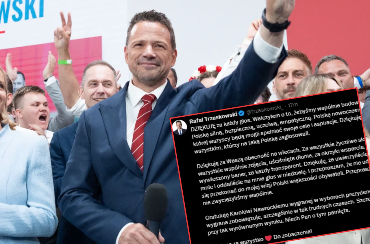 Rafał Trzaskowski opublikował pierwszy komunikat po ogłoszeniu wyników! Ma dla Nawrockiego jedną radę