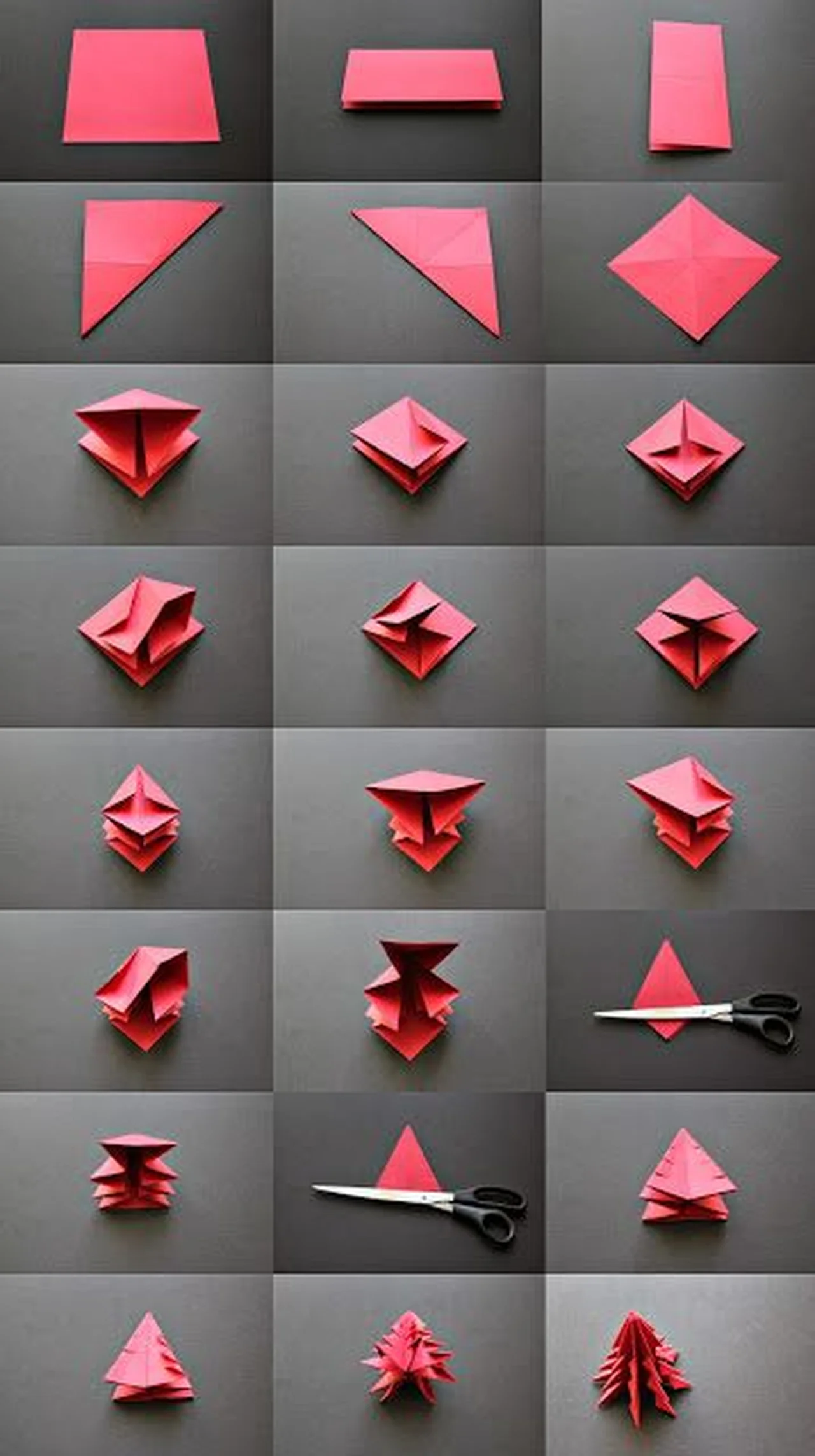Choinka z papieru - origami