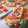 Mini pizze z ciasta francuskiego z szynką